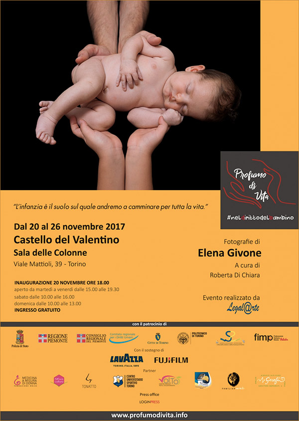 X-Photographer Elena Givone è in mostra a Torino con Profumo di vita #neldirittodelbambino, all’interno del Sala delle Colonne del Castello del Valentino fino al 26 novembre