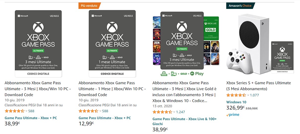 amazon xbox game pass