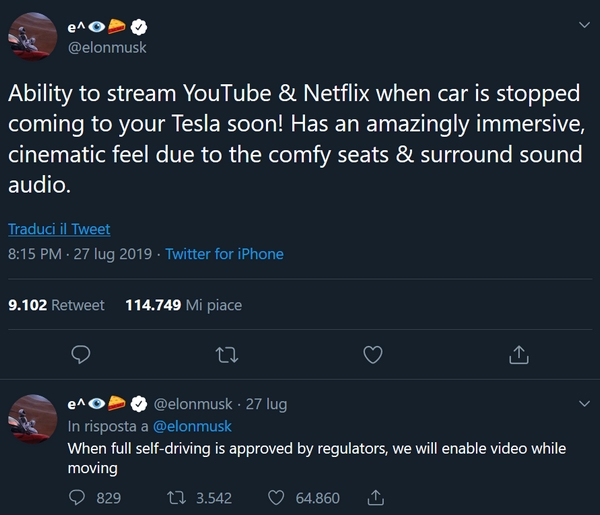 Tesla streaming YouTube Netflix